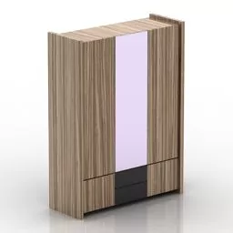 Wardrobe With Flat Mirror 3d model
