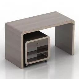 Work Table Kare With Under Cabinet 3d model