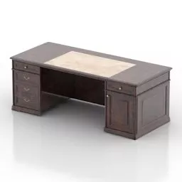 Drawing Table With Chair And Lamp 3d model