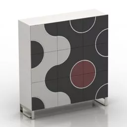 Locker With Art Cover Door 3d model