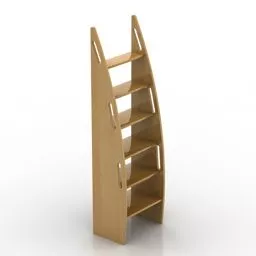 Wood Shelf Fitness Equipment 3d model