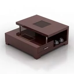 Hotel Round Table With Chair 3d model