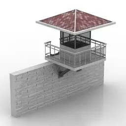 Hangar Station Futuristic Building 3d model