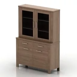 Wall Locker Walnut 3d model