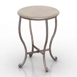 Red Wood Table Louver Stand 3d model