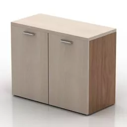 Modern Wood Locker Two Doors 3d model