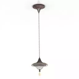 Ceiling Lamp Square Wooden Cover 3d model