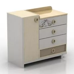 Bedroom Locker With Three Drawers 3d model