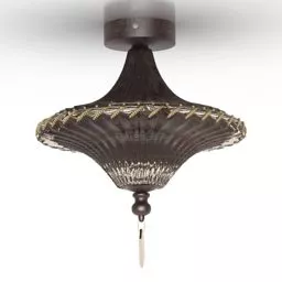 Ceiling Lamp With Gold Frame 3d model