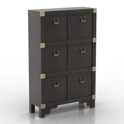 Side Locker Black Painted 3d model