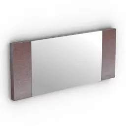 Horizontal Mirror Wood Frame 3d model