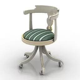 Wheel Armchair Round Seat 3d model