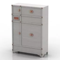 Side Locker White Paint 3d model