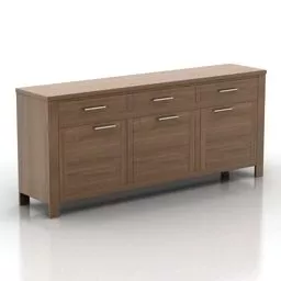 Tv Locker Walnut Furniture 3d model
