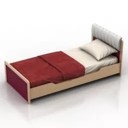 Single Bed Modern Hotel Furniture 3d model
