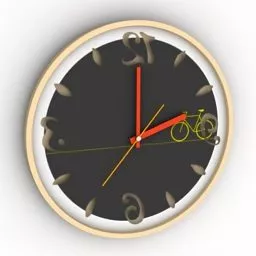 Round Clock Black Dial 3d model