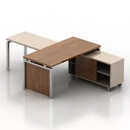 Conference Oval Table With Chairs 3d model