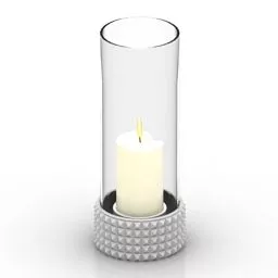 Cylinder Candlestick Glass Case 3d model