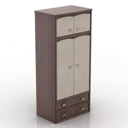 Bedroom Wardrobe With Multiple Drawers 3d model
