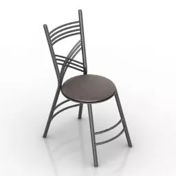 Iron Chair Round Seat 3d model