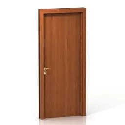 Wood Door Brown Color 3d model