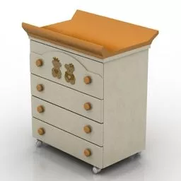 Simple Square Nightstand 3d model