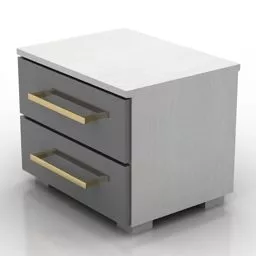 Nightstand Mdf White Grey Color 3d model