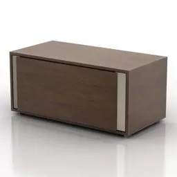 Nightstand Walnut Wooden 3d model