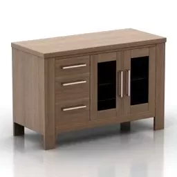 Brown Wood Locker 3d model