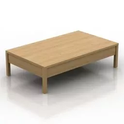 Low Wooden Coffee Table 3d model