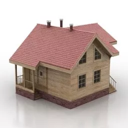 Country Roof House 3d model