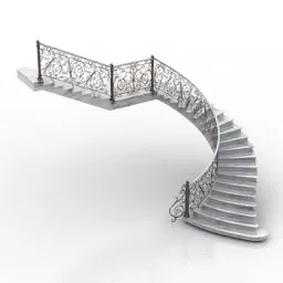 Office Hall Two Storey With Stair 3d model