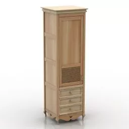 Old Style Locker With Drawers 3d model