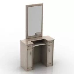 Dressing Table With Rectangular Mirror 3d model