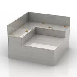 European Style Wooden Bedside Table 3d model