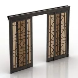 Antique Slide Door 3d model