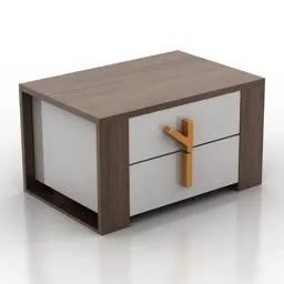 Bedside Table With Drawers Lock 3d model