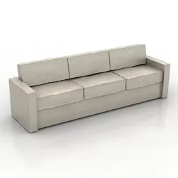 Modern Fabric Sofa Three Seats 3d model