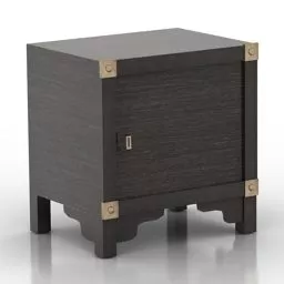 Black Cubic Nightstand 3d model