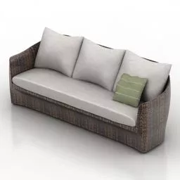 Sofa Rattan Base 3d model