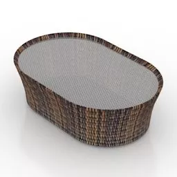 Elegant Bedside Table Curved Edge 3d model