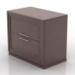 Modern Nightstand Wooden Walnut Material 3d model