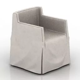 Restaurant Armchair With Textile Covered 3d model
