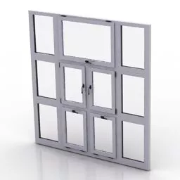 White Aluminum Window Frame 3d model
