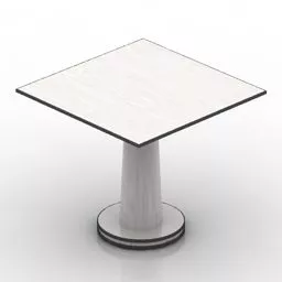 Square Coffee Table White Color 3d model