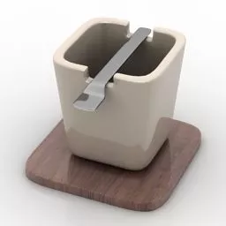 Porcelain Cup With Spoon 3d model