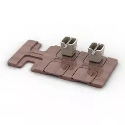 Curved Rack Shelf With Drawers 3d model