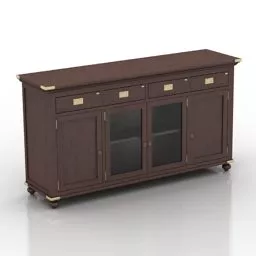 Brown Walnut Locker 3d model