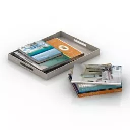 Modern Book Stack 3d model
