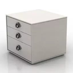 Modern Nightstand White Mdf 3d model